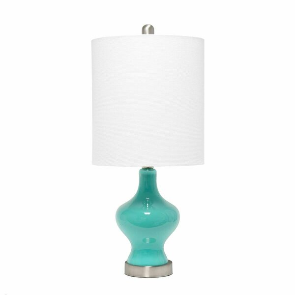 Elegant Garden Design Elegant Designs Glass Gourd Shaped Table Lamp, Teal LT3317-TEL
